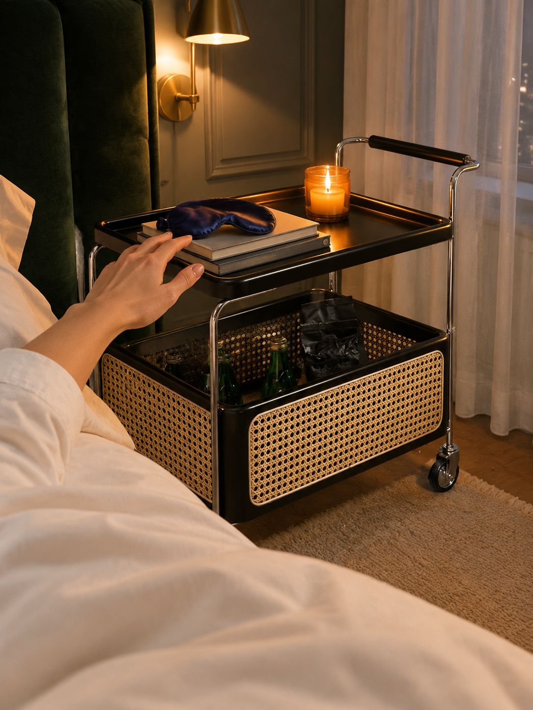 Table d'appoint solide et design vintage