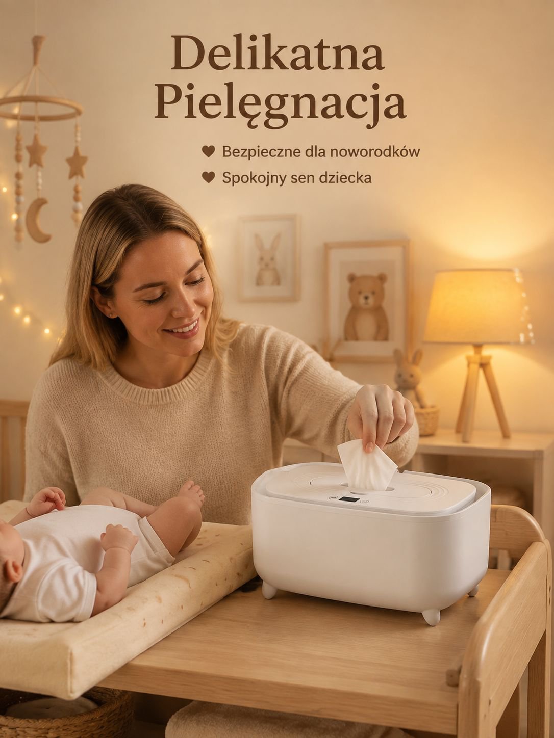 Nowe chusteczki nawilżane dla niemowląt pudełko izolacyjne podgrzewacz dla noworodków inteligentnie 