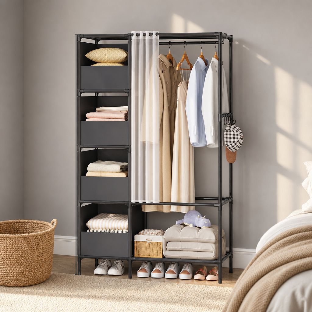 Home Bedroom Small Economical Wardrobe, Simple Assembly Durable Storage Cabinet