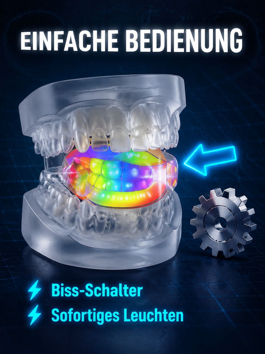 LED Spaß-Zahnspange - Party Verkleidungszubehör