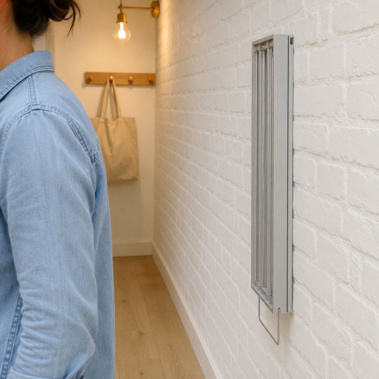 Wall-mounted Invisible Folding Clothing Rack