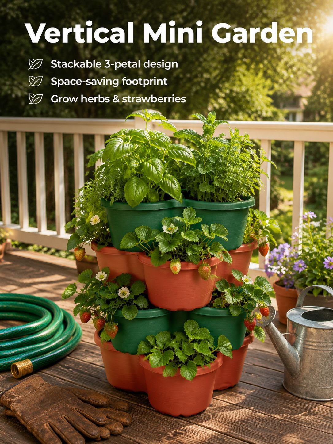 Multi-layer Stackable Plastic Flowerpot