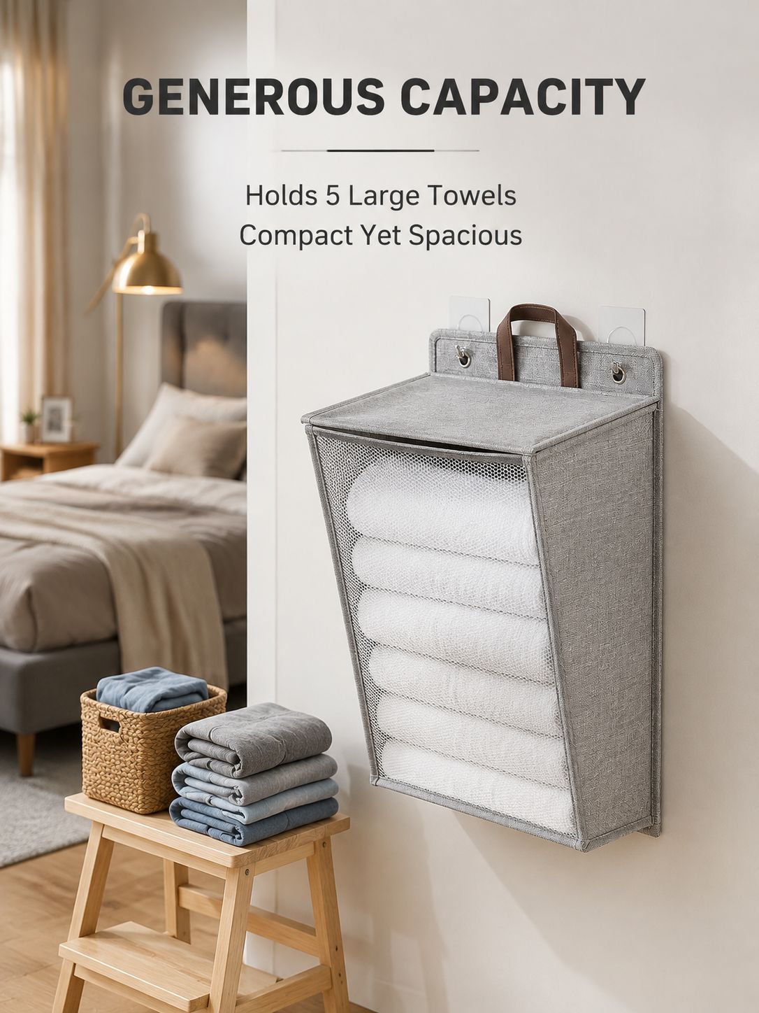 Cotton and linen dirty clothes basket foldable