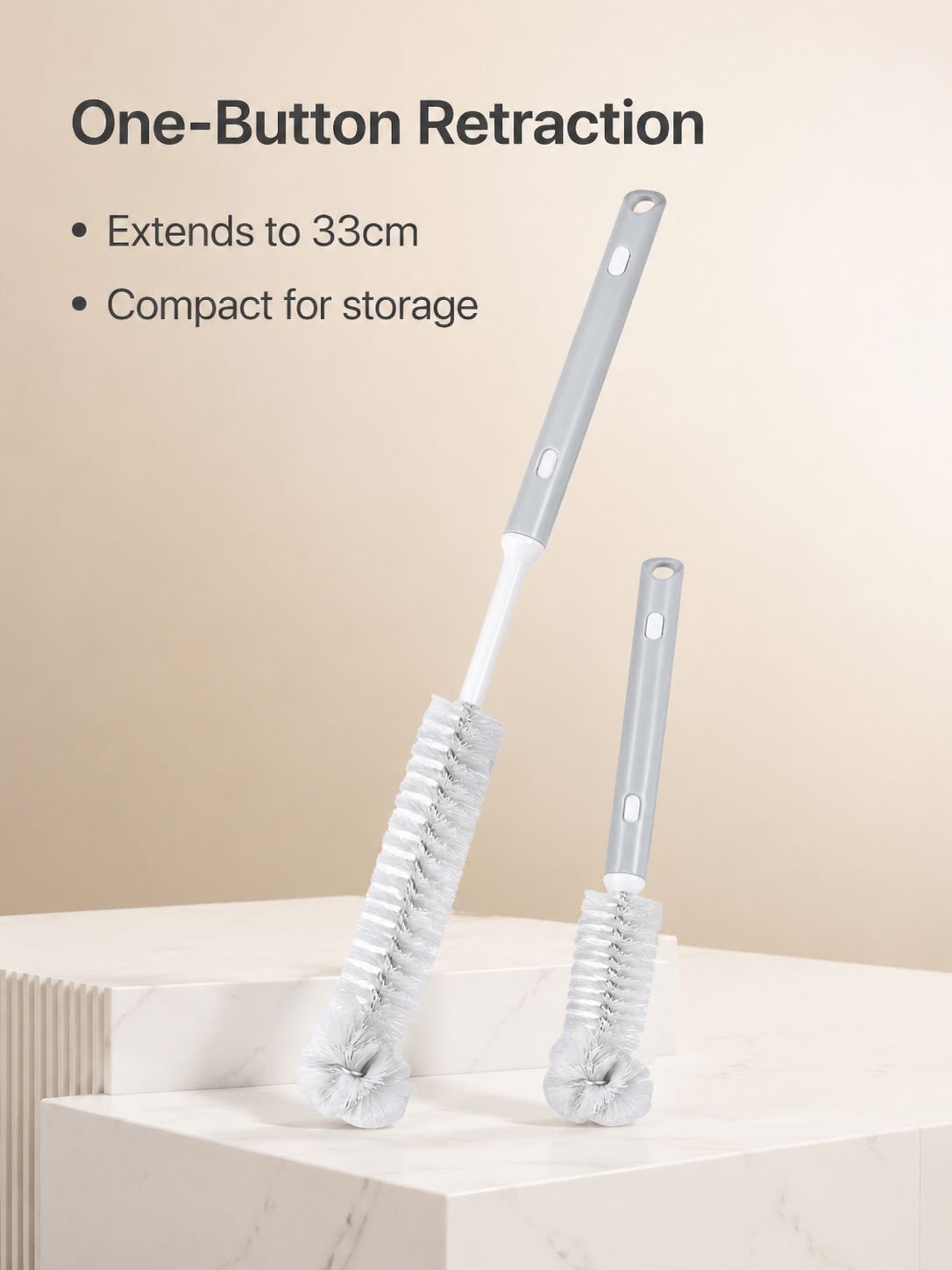 Telescopic portable cup cleaning brush