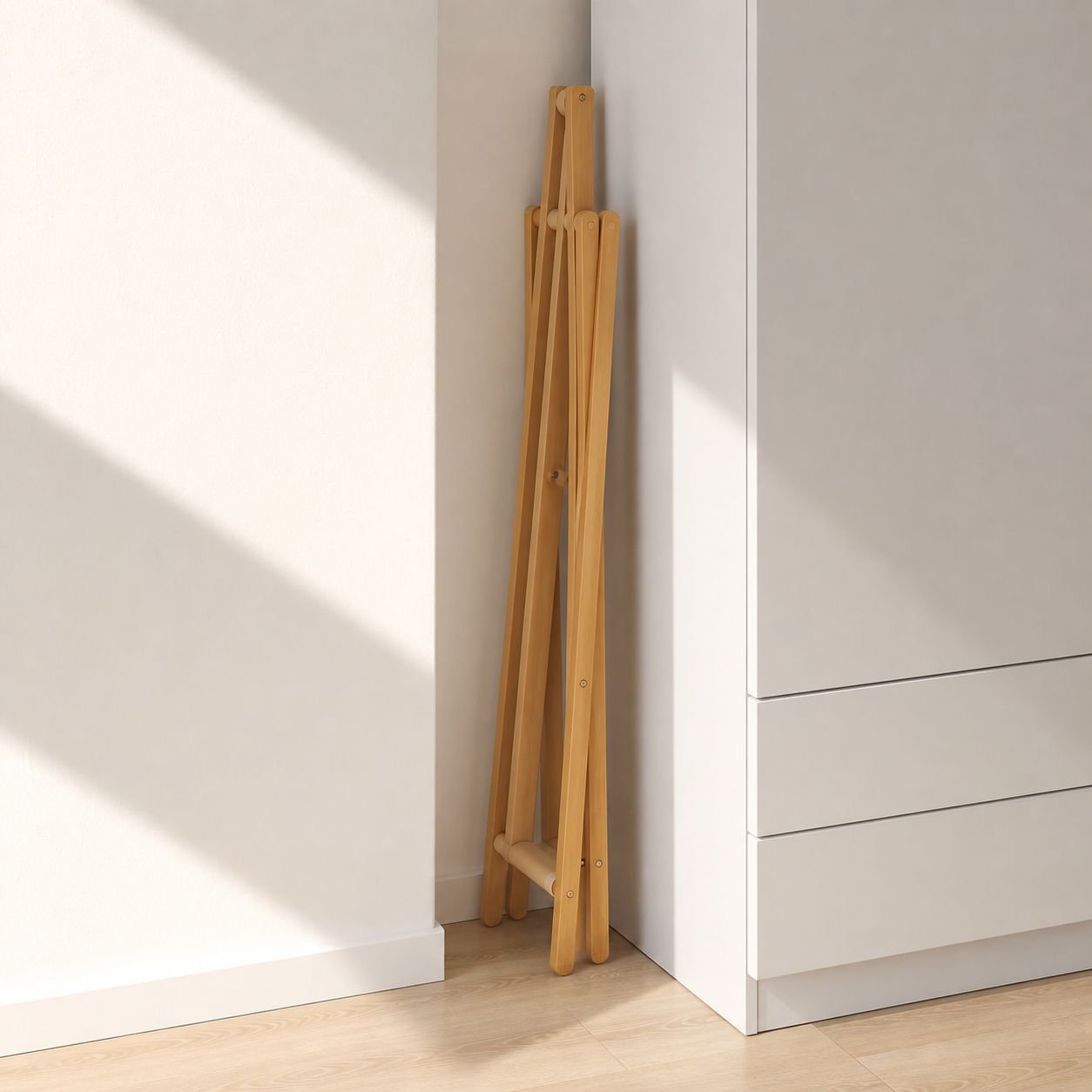 Bamboo Folding Coat Rack, Simple and Stylish, Natural Material, Easy Storage