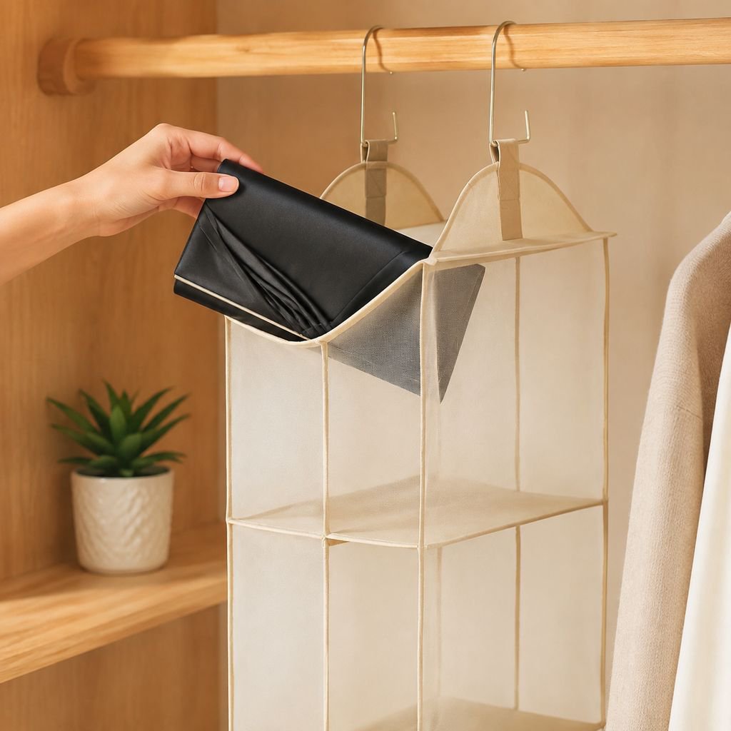 Platzsparende Aufbewahrungslösung für den Kleiderschrank
