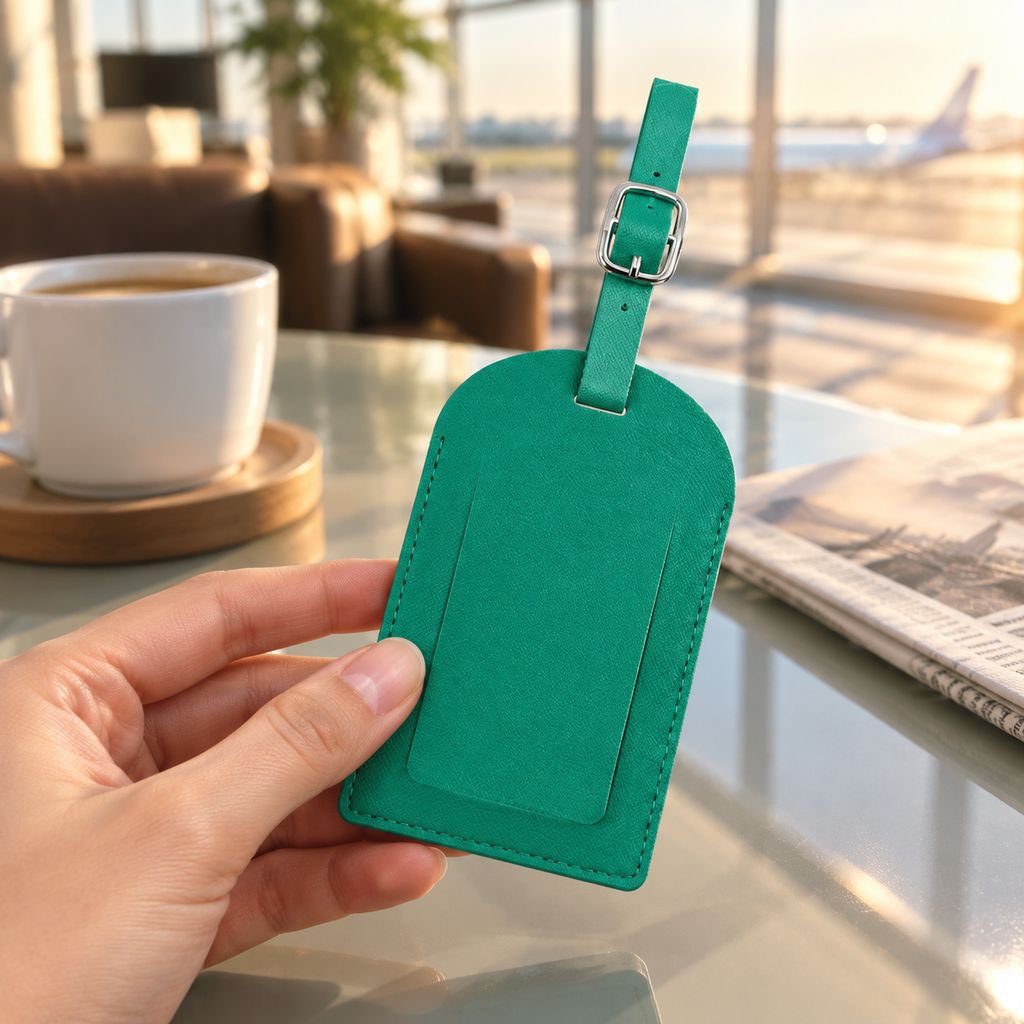 Secure Anti-Lost Tag Attached to Suitcase Handle