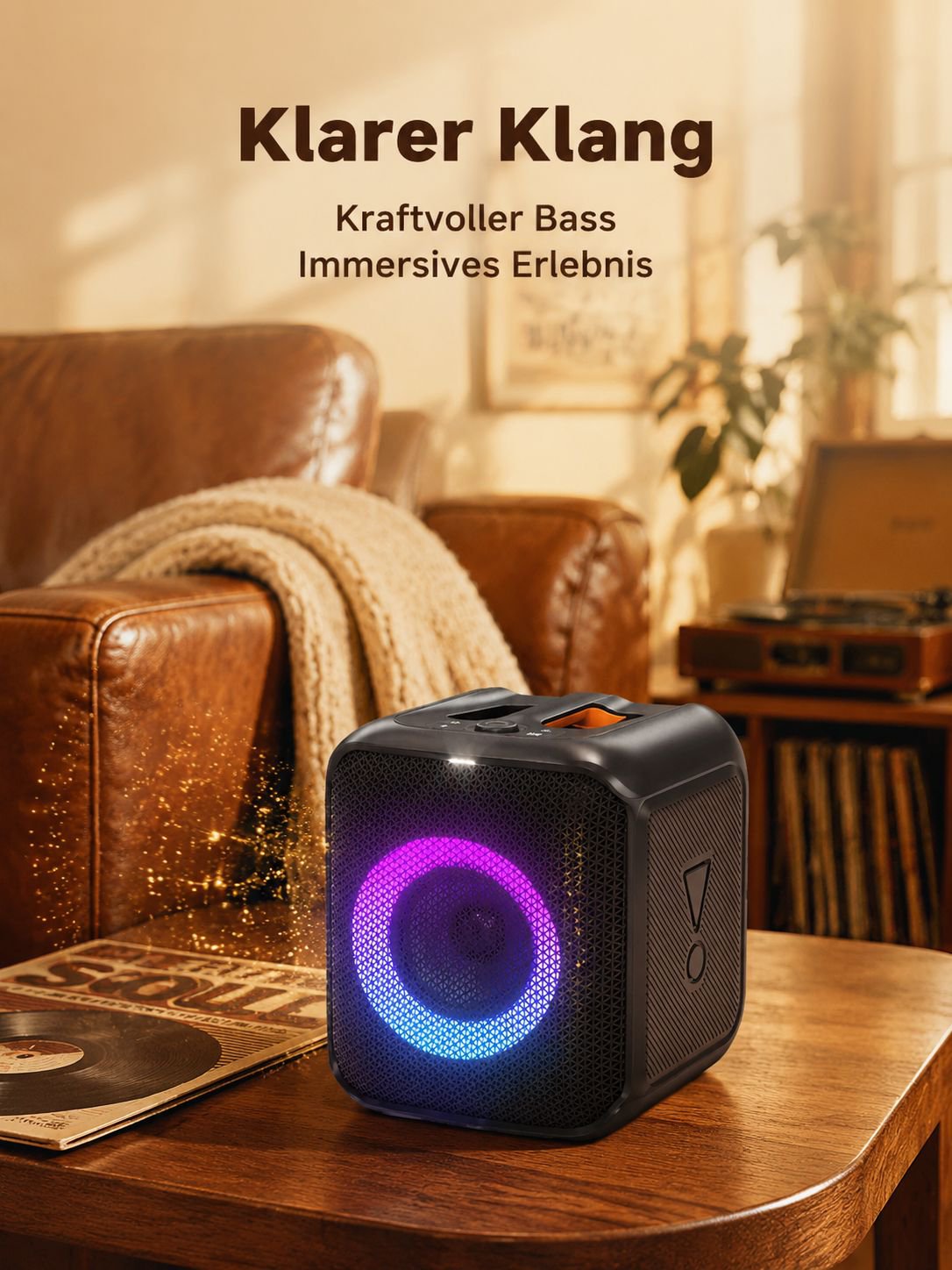 Tragbarer kabelloser Bluetooth-Lautsprecher