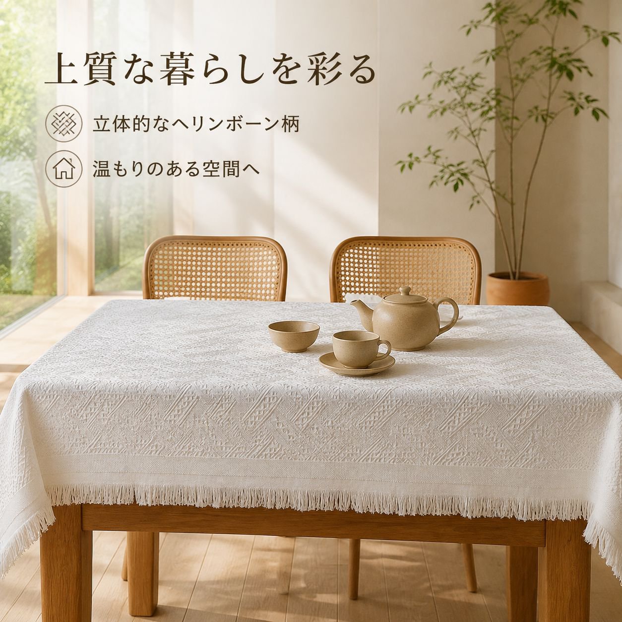 北欧風コットンガーゼ高級テーブルクロス