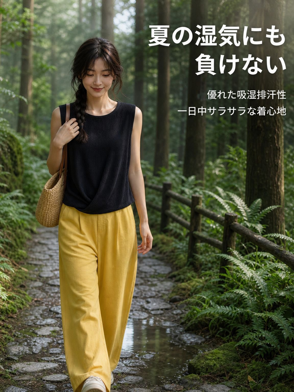 女性用夏ファッショントップスコーディネート例