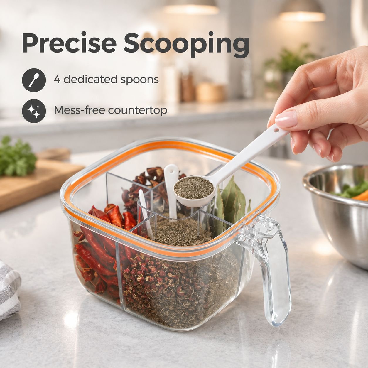 Transparent seasoning organizer for easy spice identification