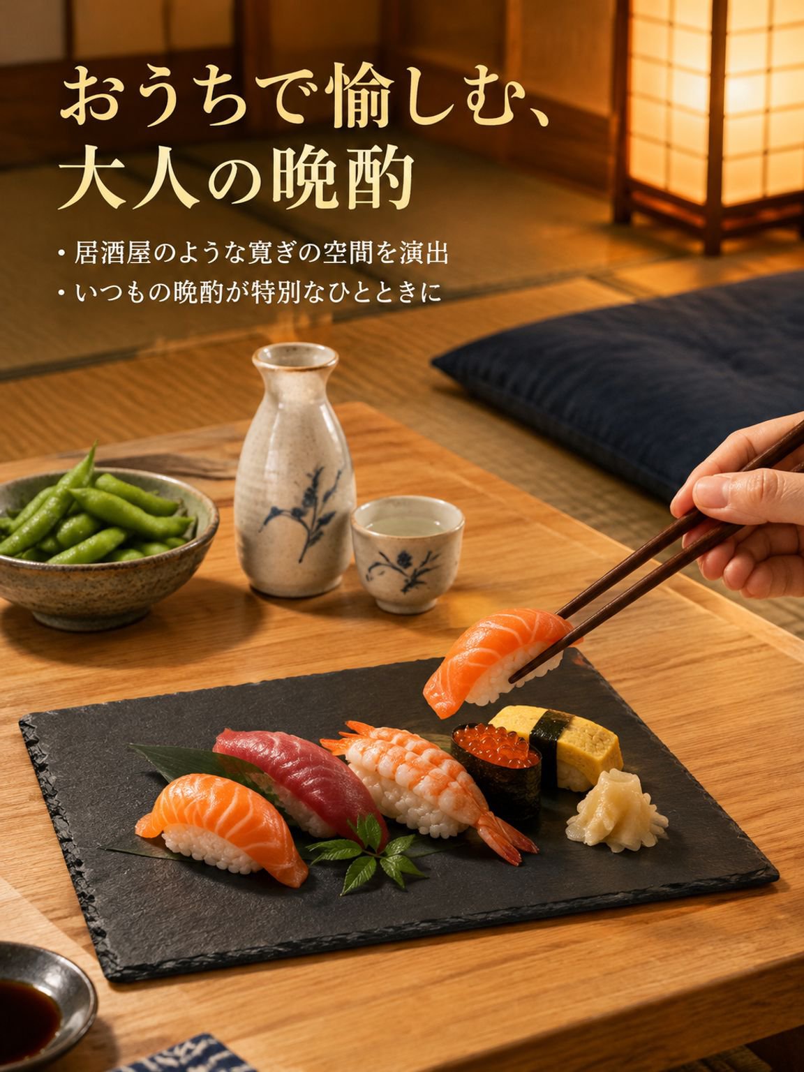 和風 黒石製 長角寿司・天ぷら皿 