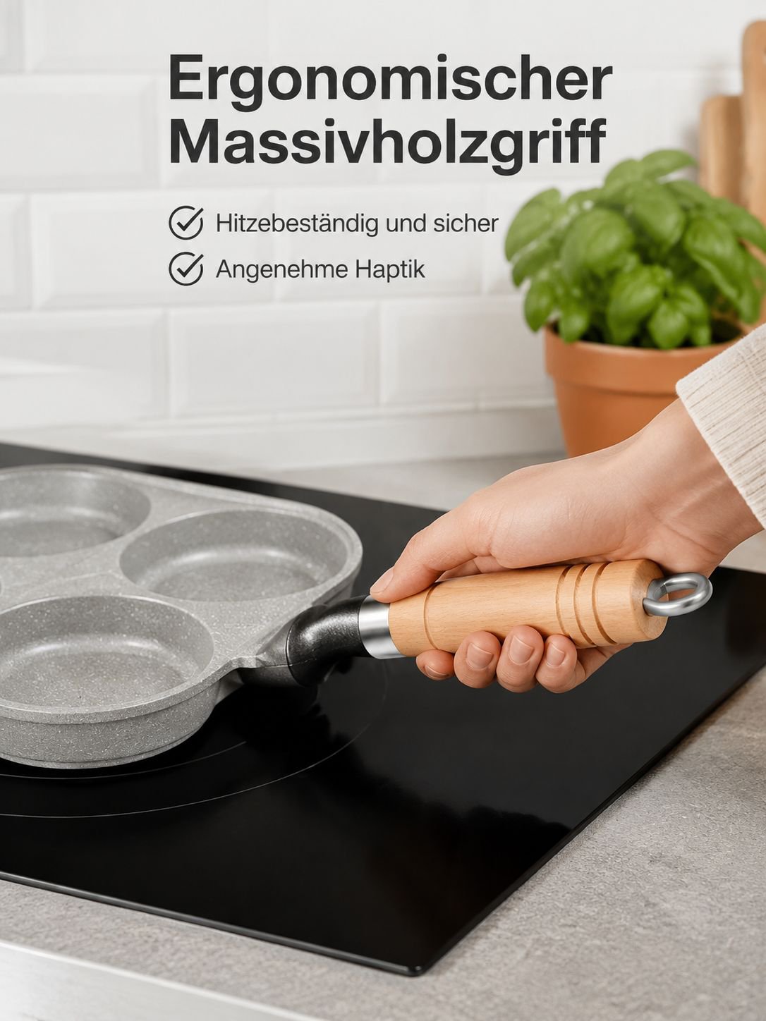 Vielseitige Bratpfanne für Eier, Burger und mehr