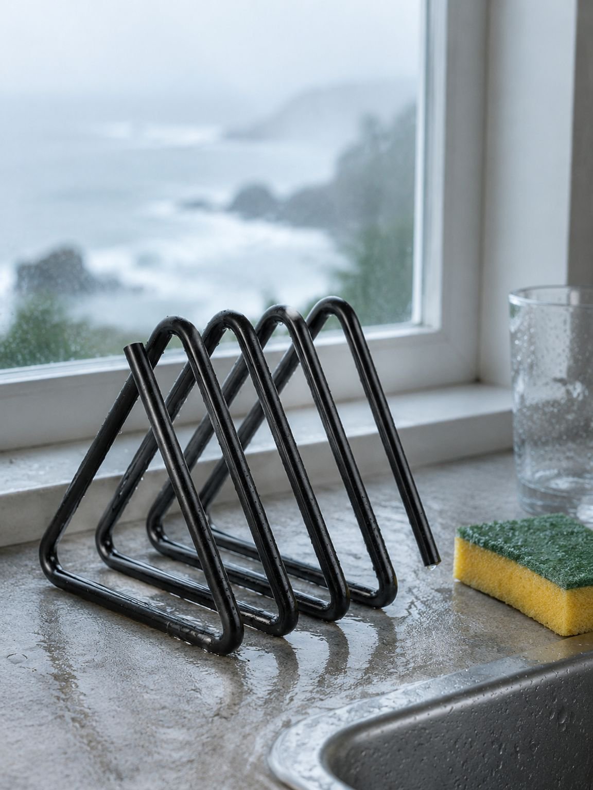 Iron tabletop cutting board rack, metal cutting board storage rack, kitchen-specific vertical cuttin