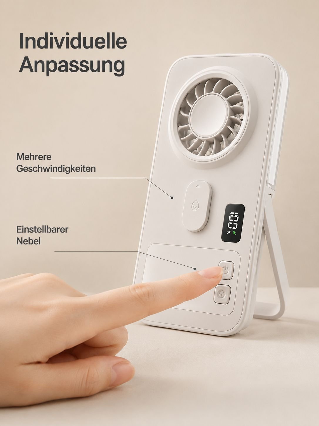 Tragbarer Mini-Sprühventilator mit USB-Aufladung, kleiner Luftkühler