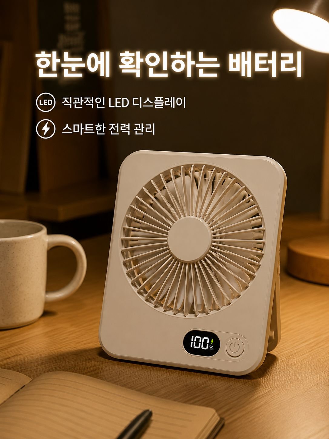 데스크탑 카드형 선풍기 가정용 기숙사 야외 캠핑 휴대용 미니 무드등