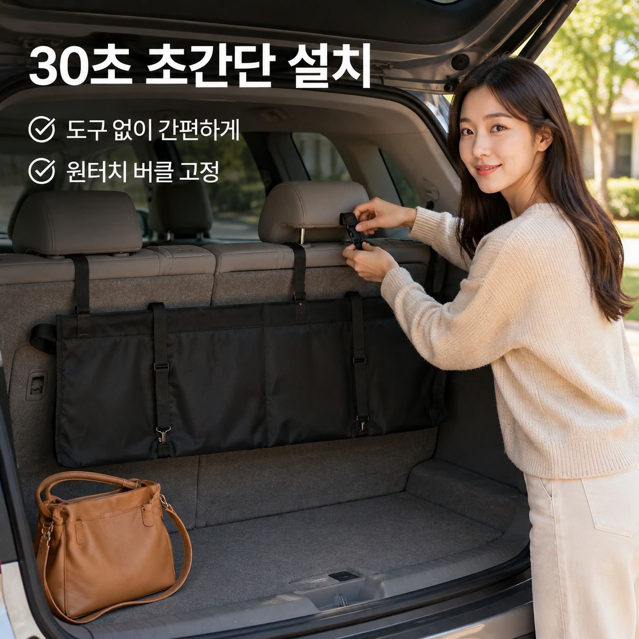 차량용 트렁크 전용 무설치 걸이형 수납 가방