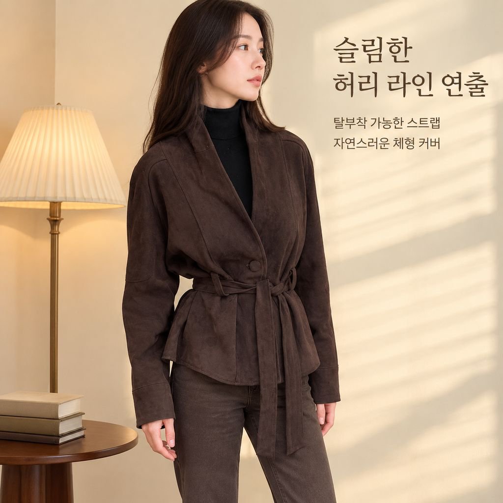 여성용 빈티지 스타일 인조 스웨이드 재킷 (가을/겨울)