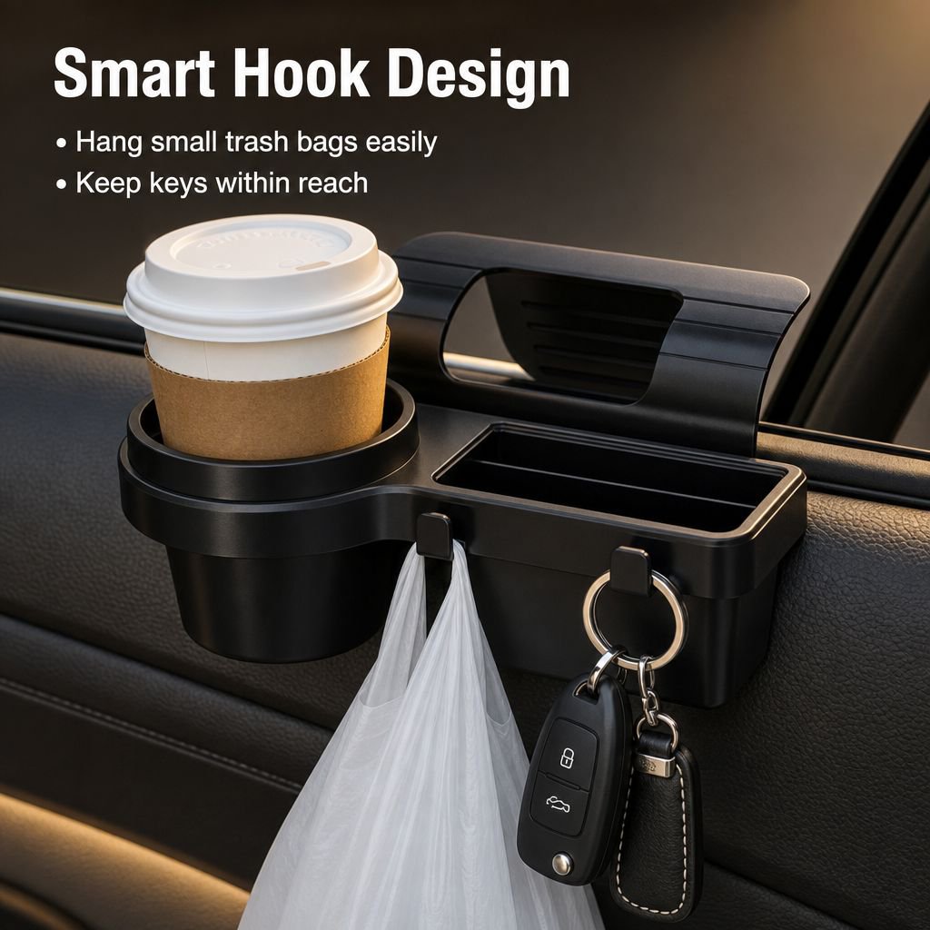 Car Window Hanging Storage Rack, Car Cup and Phone Organizer
