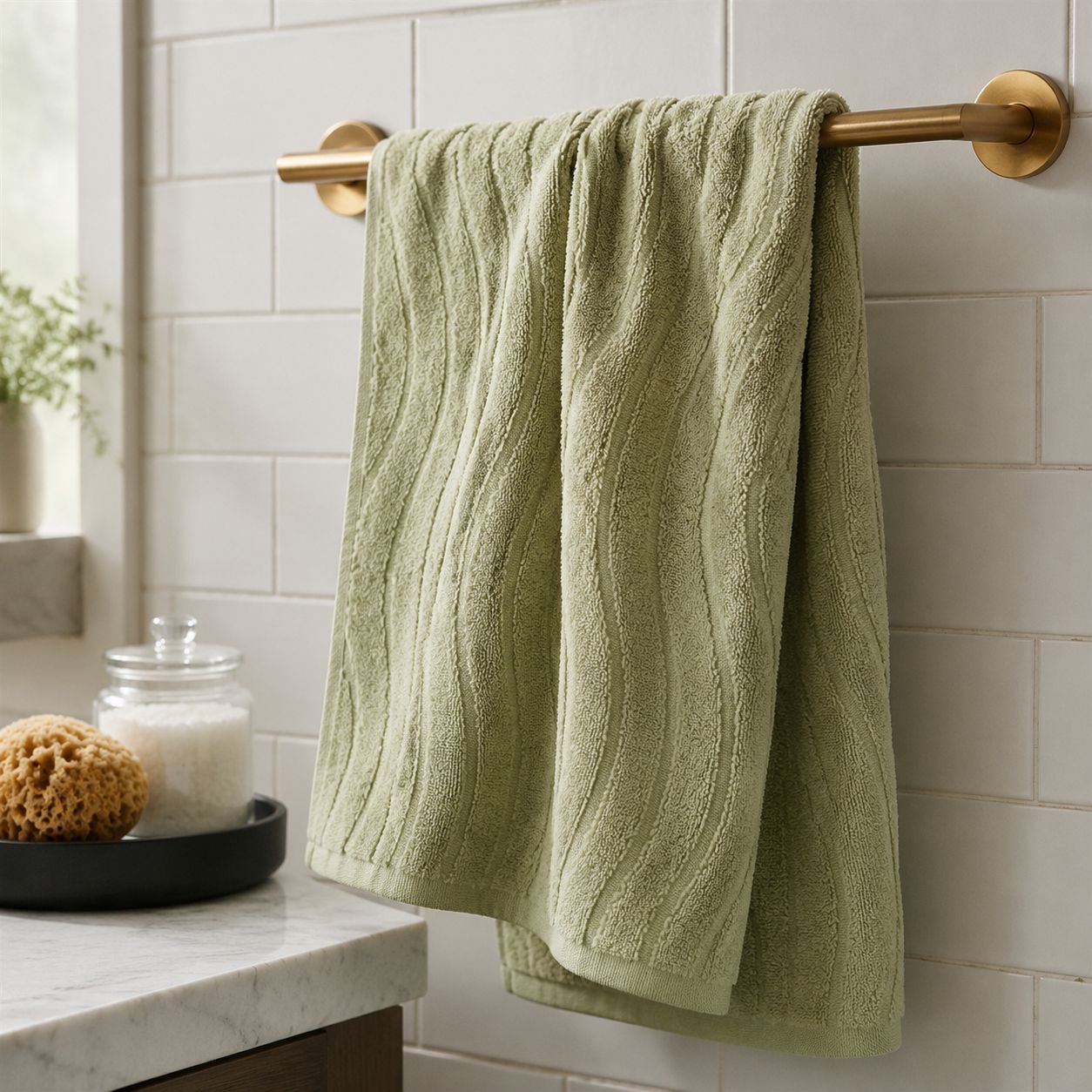 Durable Long-Staple Cotton Solid Color Bathroom Towel