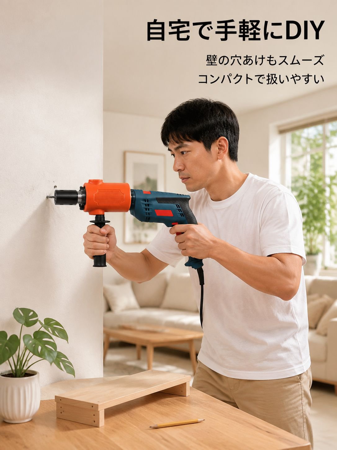 手持ドリル用小型軽量電動ハンマー変換ヘッド