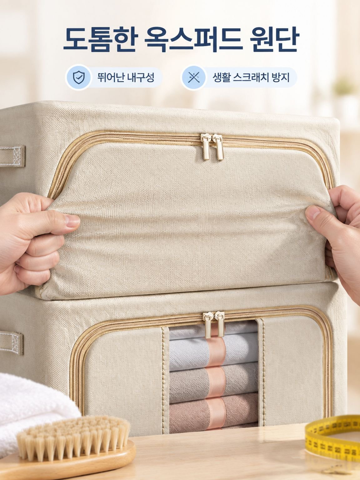 고급 옥스포드 원단으로 제작된 내구성 높은 정리함