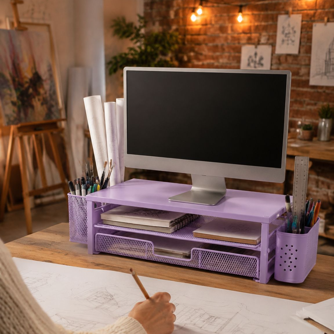 Two-Tier Desk Organiser with Drawer