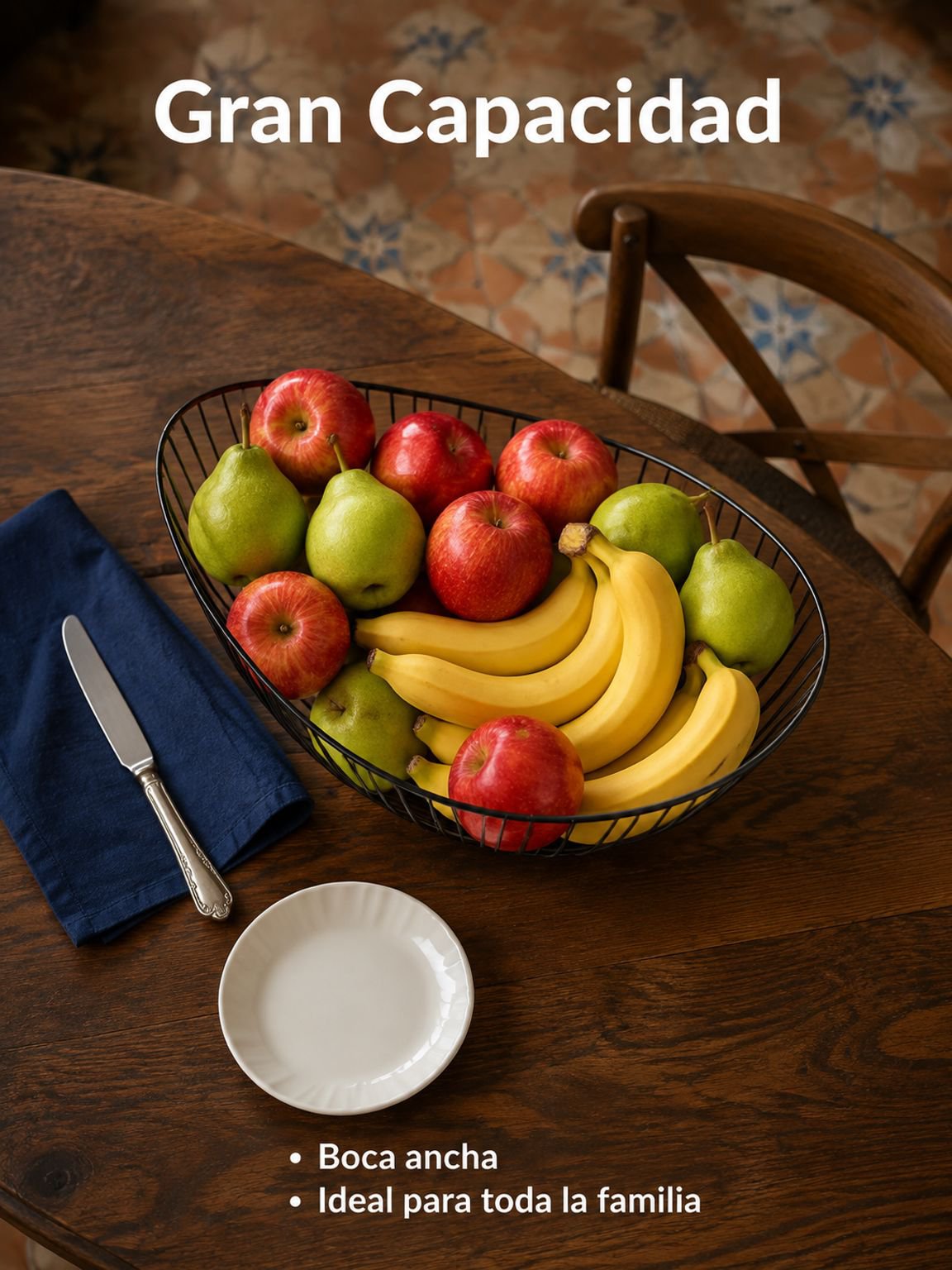 Plato de fruta de hierro forjado con hojas de loto