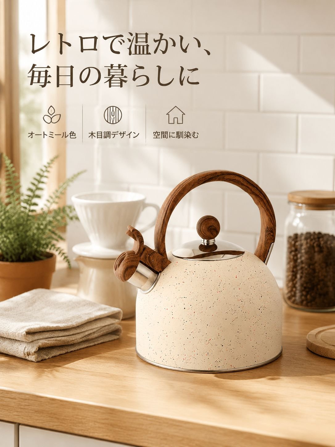 ステンレス製家庭用ケトル