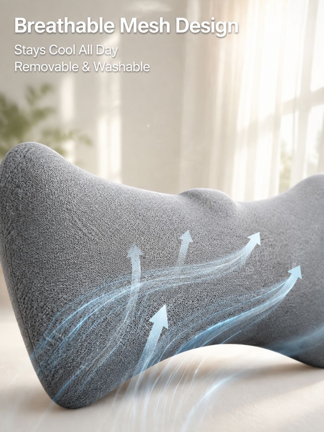 Massage memory lumbar support pillow