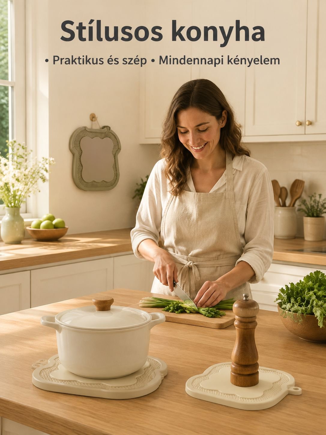 Szilikon hőálló alátét a konyhai munkalapon