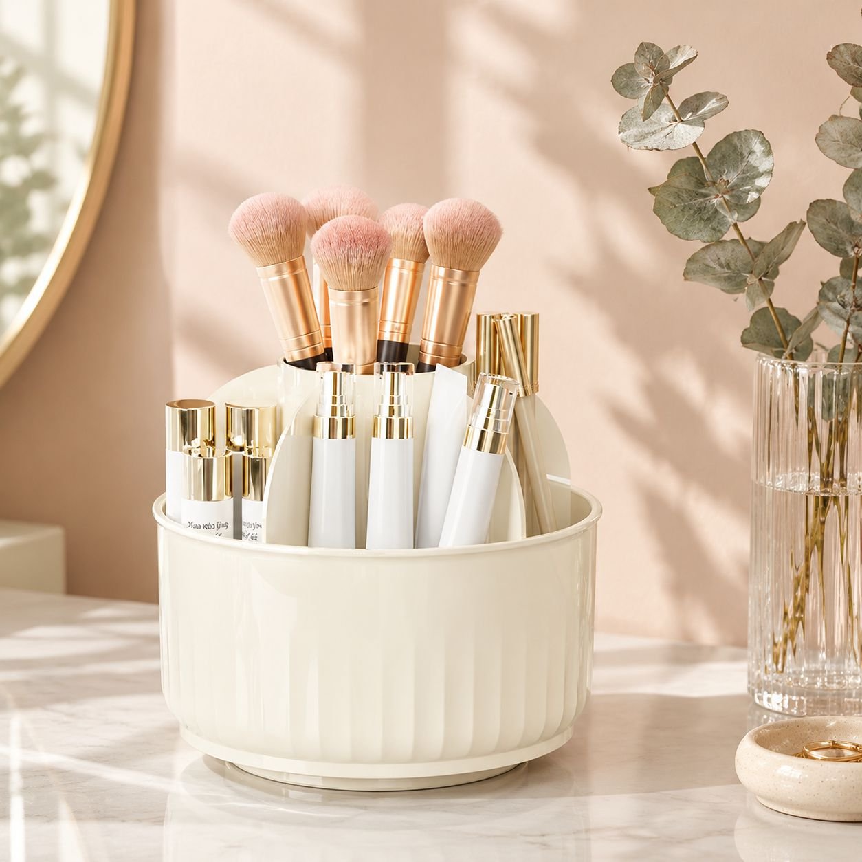 Desktop Makeup Storage Box on vanity table