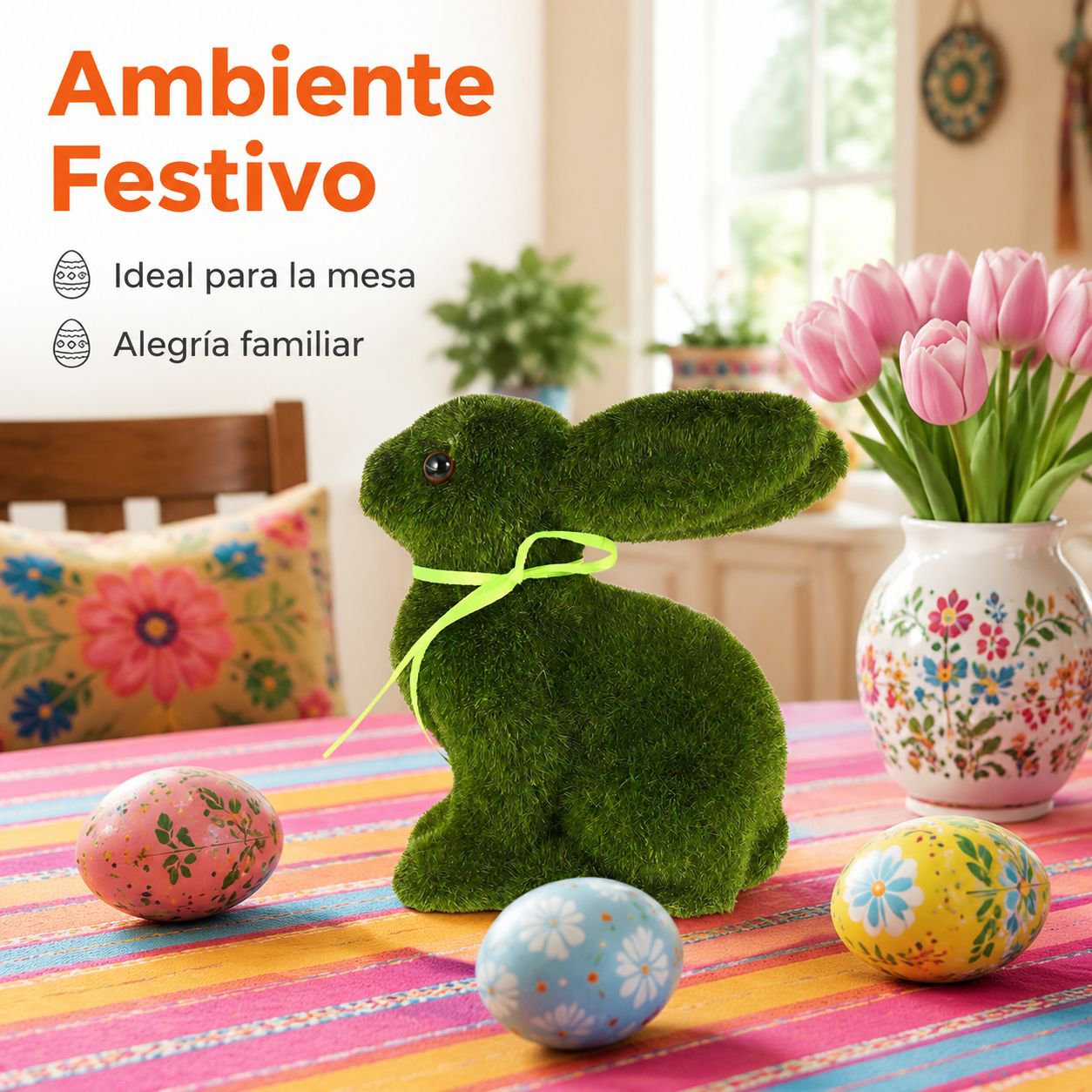 Conejito de felpa decorativo para Pascua