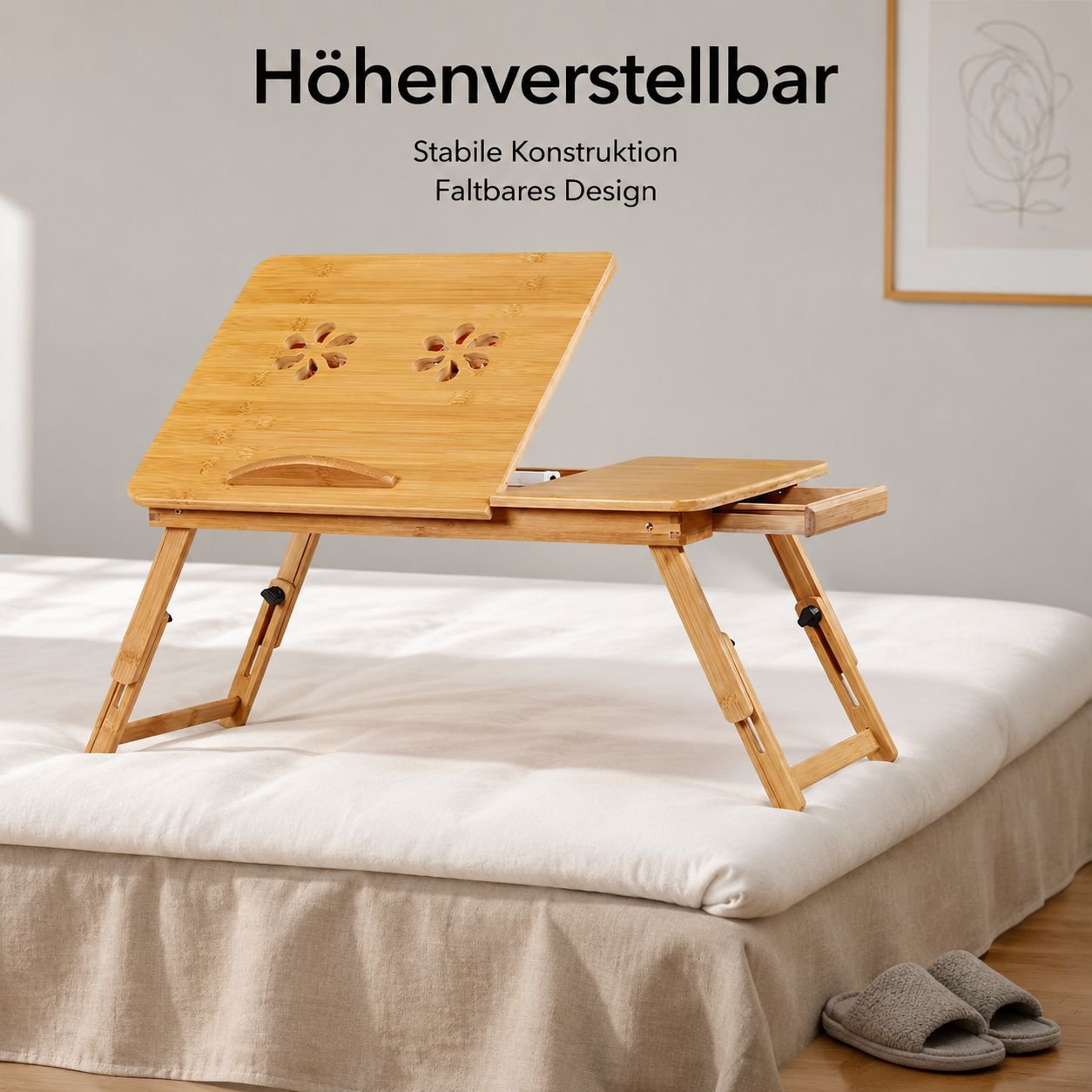 Klappbarer Computertisch/kleiner Schreibtisch fürs Bett