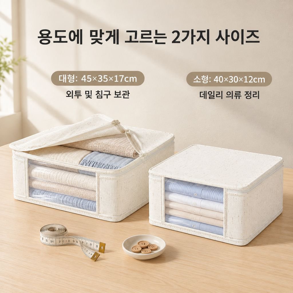 톈산 면마 침구 4종세트 수납백 패브릭 옷 정리함 옷장 이불커버 보관백