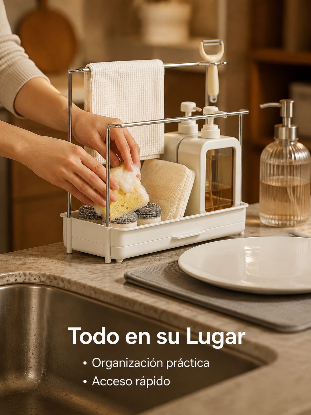 Accesorio de baño para organizar toallas y esponjas