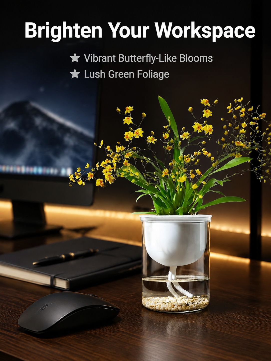 Green plants and fragrant potted flowers