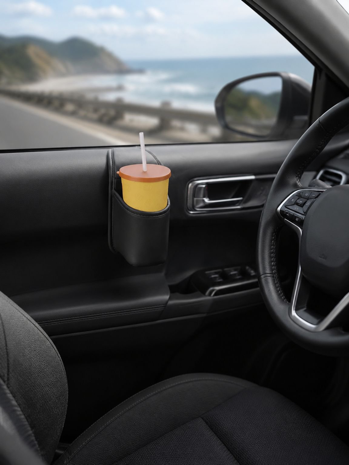 Car door cup holder, car storage bag, water cup holder, mobile phone holder, side embedded installat