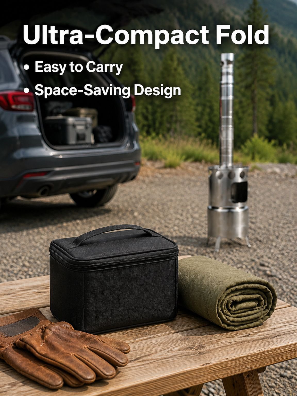 Portable Fireplace Heating Stove Foldable Set