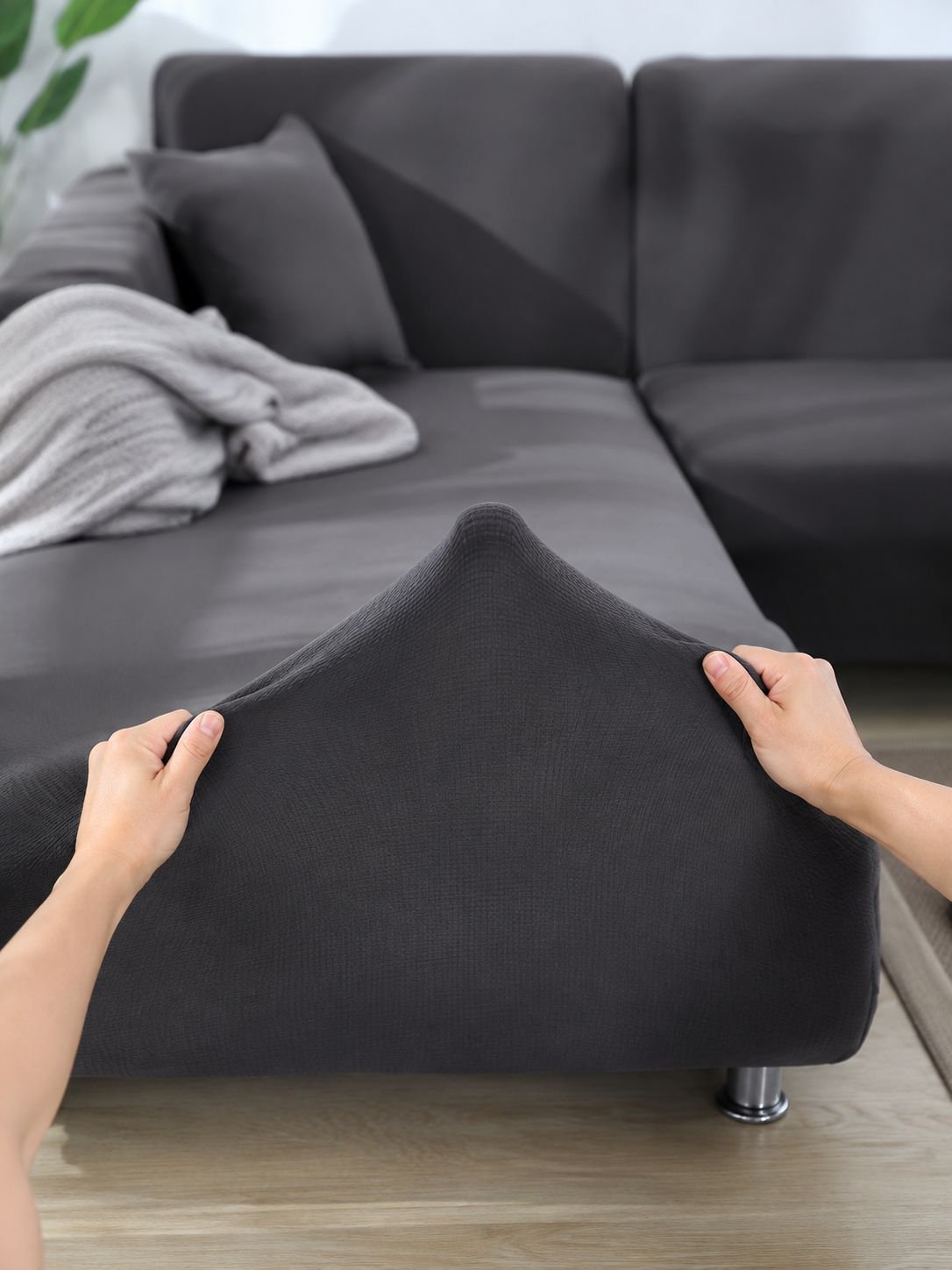 Funda para sofá de sala moderna, fácil de instalar