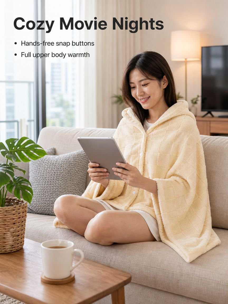 Detachable Snap Fleece Throw
