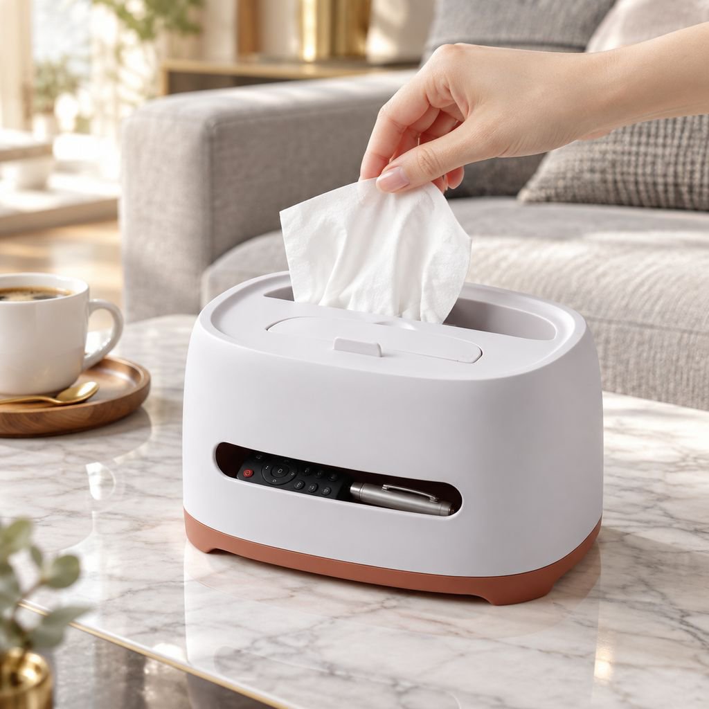 Caja de pañuelos multifuncional de lujo moderno