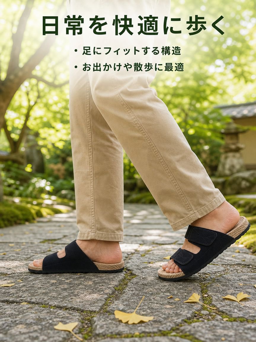 医療グレード土踏まずサポート本革衝撃吸収サンダル