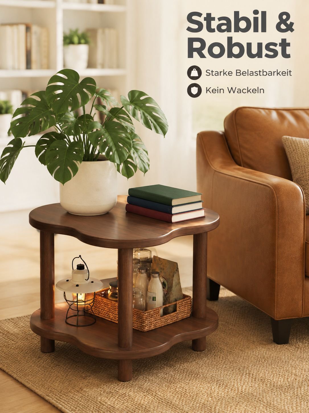 Vielseitig einsetzbarer quadratischer Couchtisch