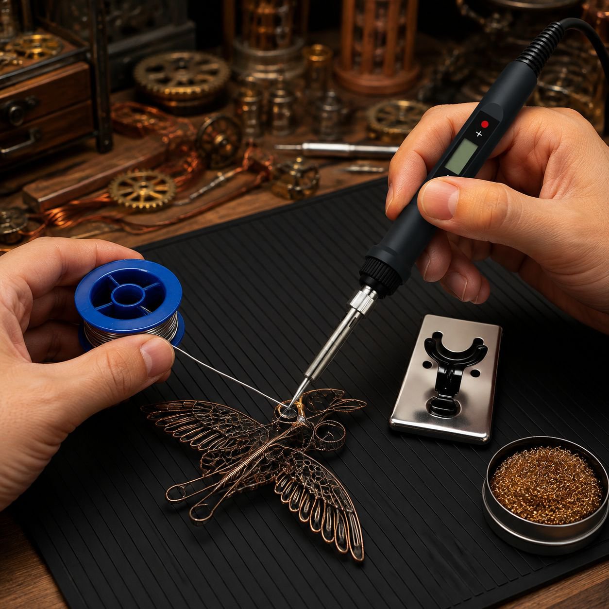 Kit d'outils de réparation avec fer à souder industriel à température réglable