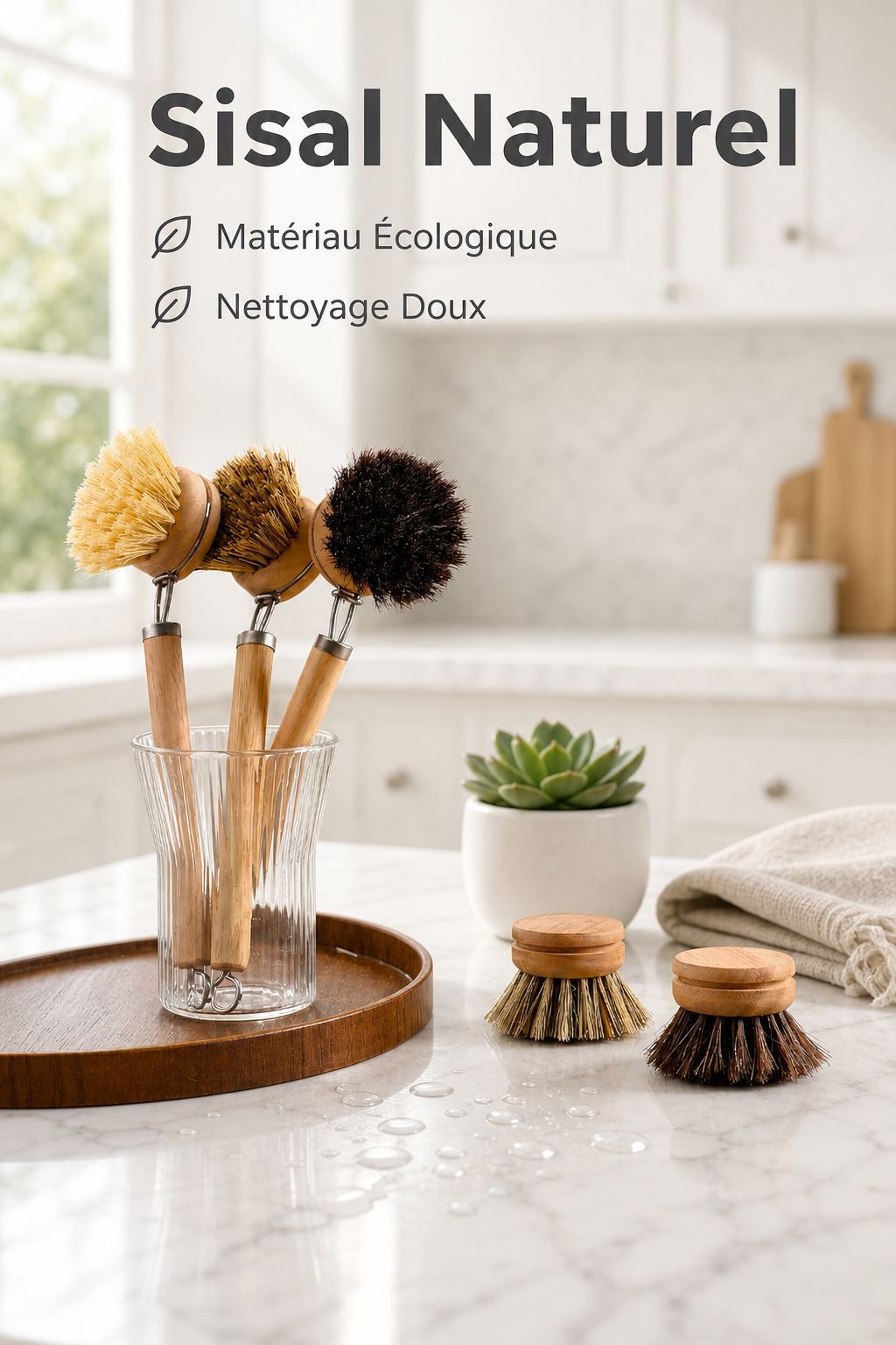 Brosse à casserole en sisal naturel