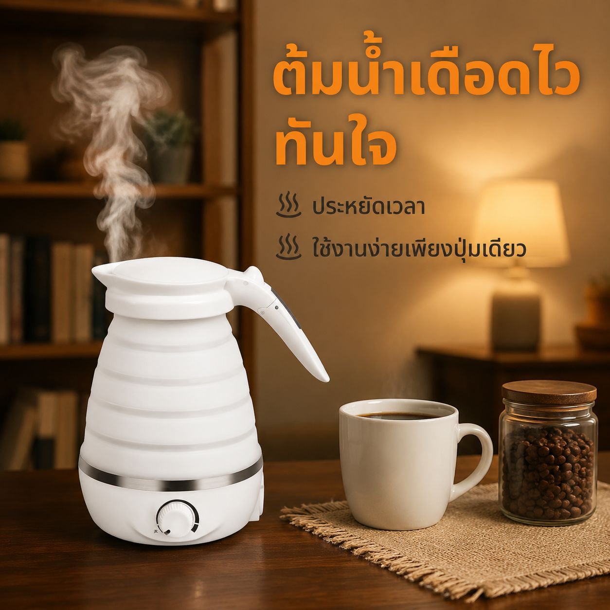 กาต้มน้ำไฟฟ้าซิลิโคนพับได้ขนาดเล็ก พกพาสะดวก สำหรับเดินทาง