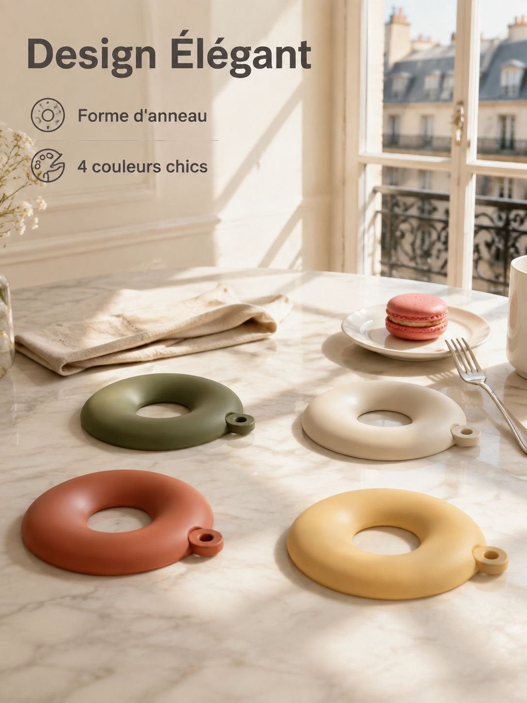 Dessous de plat en silicone antidérapant et résistant à la chaleur