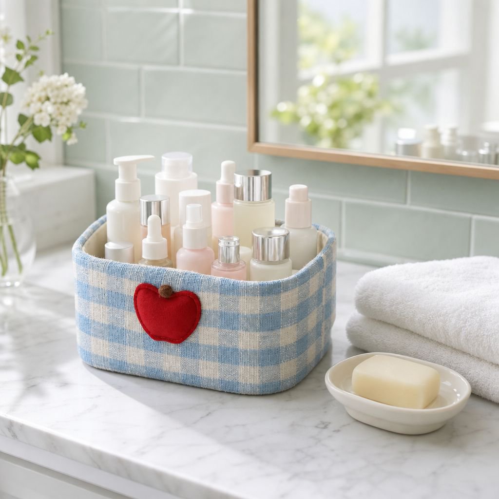 Cute single-layer desktop storage box on modern desk