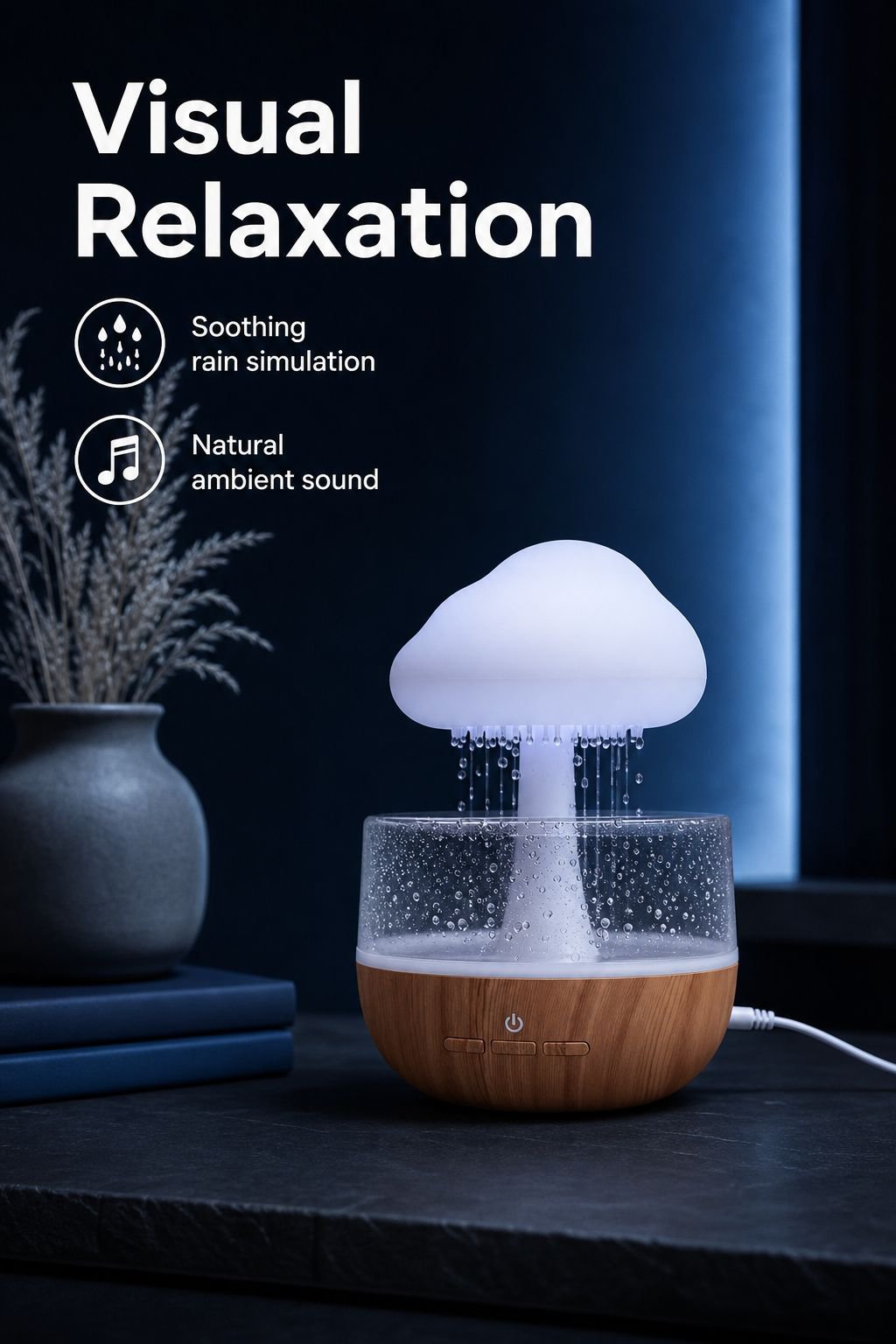 Cloud Raindrop Smart Color Changing Humidifier